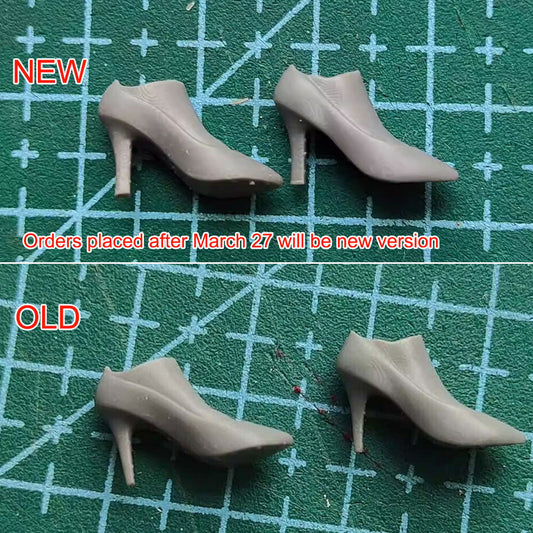 New Unpainted 1/18 High Heels Shoes For 3.75'' Planet Green Valley Figure Joytoy