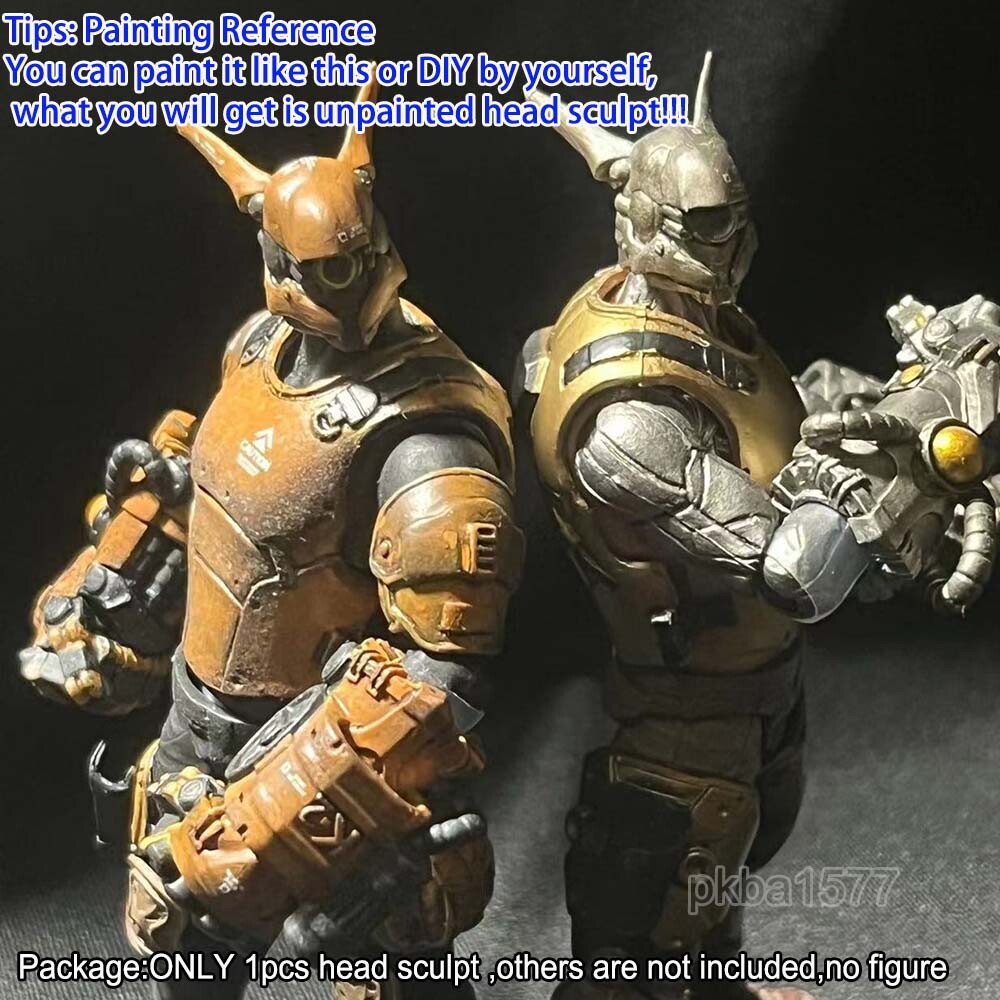 Unpainted 1/18 Man Head Sculpt Model Helmet For 3.75'' Figure Acid Rain Joytoy