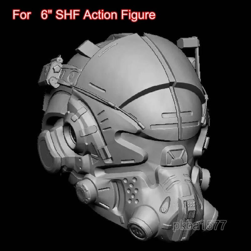 Unpainted 1/12 Titanfall Man Head Sculpt Soldier Head For 6" SHF Action Figure Body