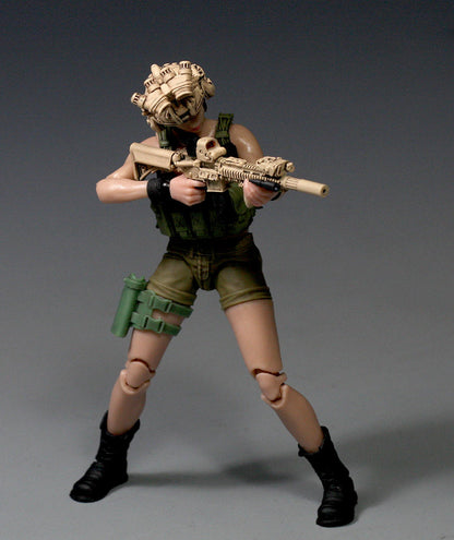【PRE-ORDER】New Painted 1/18 Girl 3.75" Soldier Articulated Action Figure Toy Xmas Gift