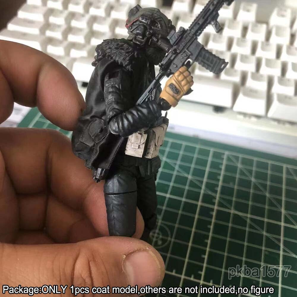 Black 1/18 Sleeveless Vest Waistcoat Coat Model For 3.75 Action Soldier Figure