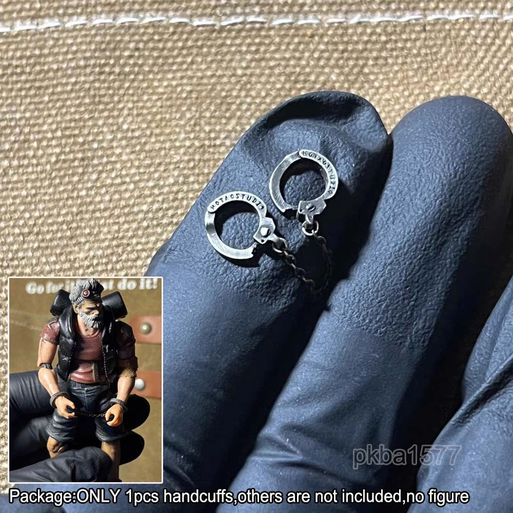 Handmade Metal 1/18 Handcuffs Weapon Model For 3.75'' Action Figure Accessory