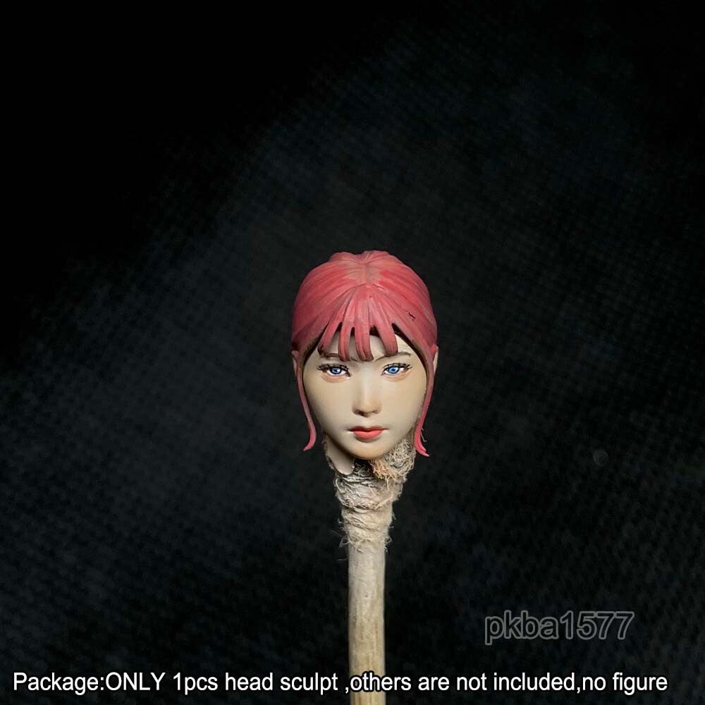 【PRE-ORDER】Premium 1/18 Pink Hair Female Head Sculpt Head Model For 3.75" Action Figure