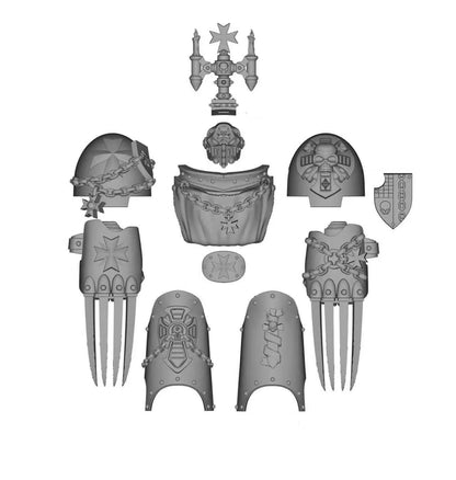 【PRE-ORDER】NEW Unpainted Parts Kits For Joytoy war hammer Black Templar 4.0 Figure Body