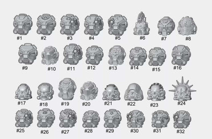 Unpainted Man Head Sculpt For joytoy Warhammer 40k 10th Edition Terminator Action Figure