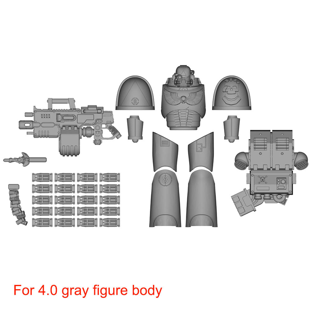 【PRE-ORDER】 #B NEW Unpainted Parts Kits For Joytoy Warhammer Retributor 4.0 gray figure body