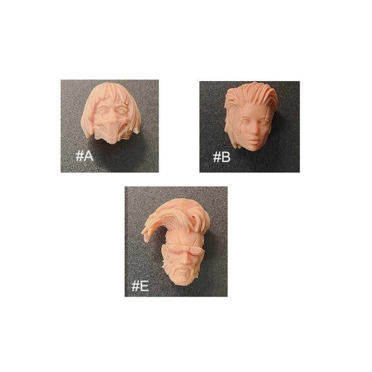 3pcs Unpainted Punk Head Sculpts