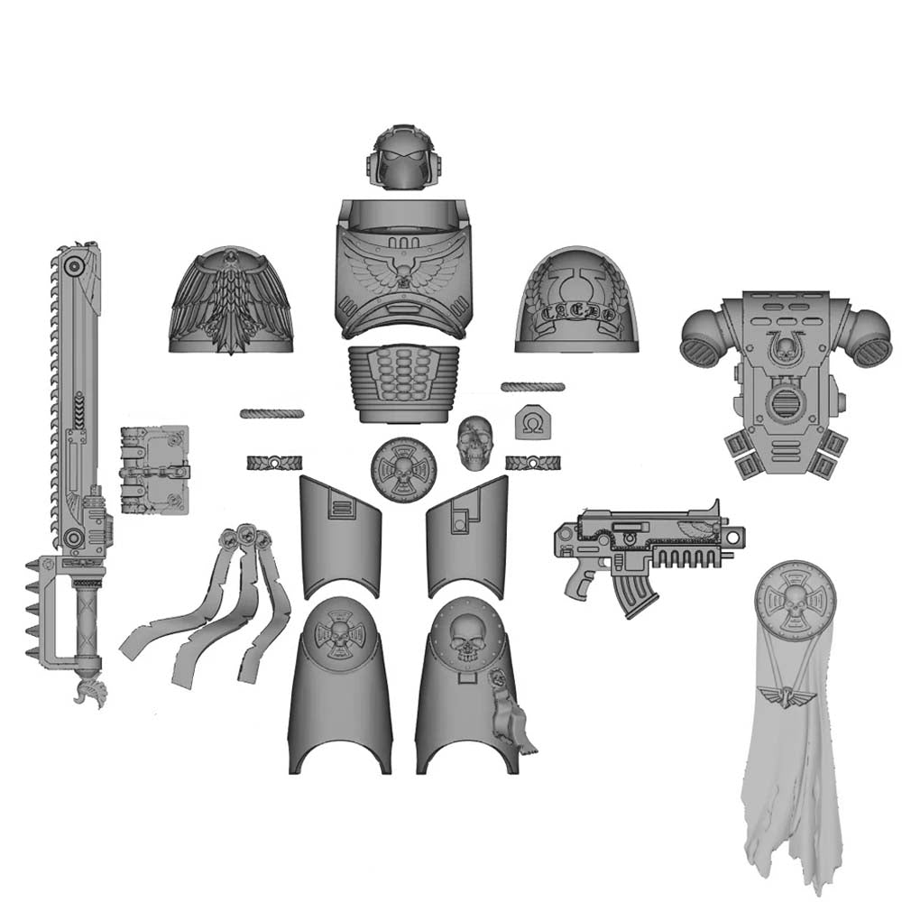 【PRE-ORDER】Unpainted Parts Kits For Joytoy war hammer Space Marine Ultramarines Kaiduo 4.0 Figure Body