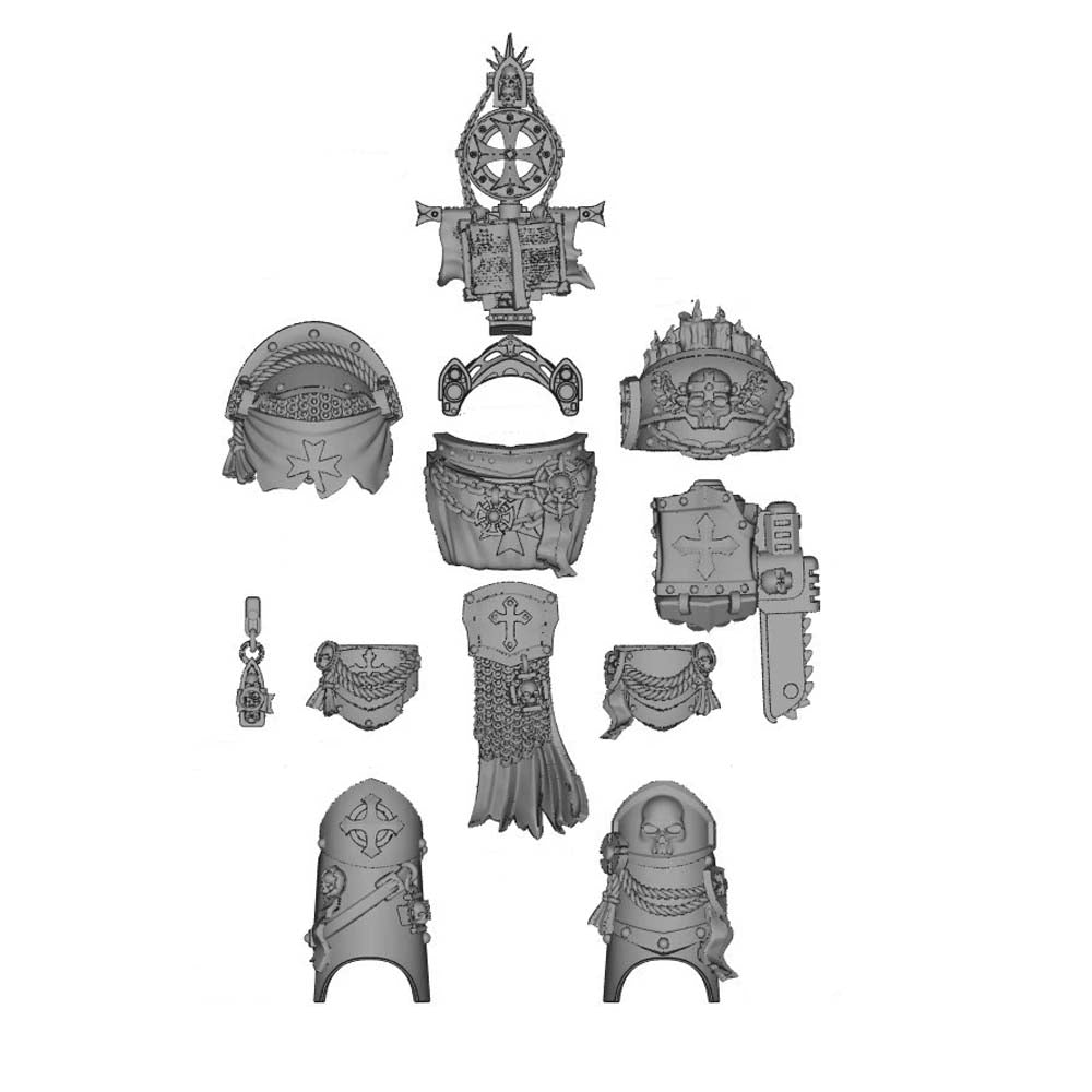 【PRE-ORDER】Unpainted Parts Kits For Joytoy war hammer  40K Black Templars Terminato Figure Body
