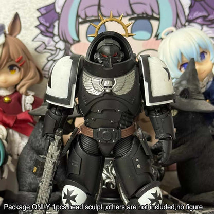 【PRE-ORDER】Premium Painted Black Head Sculpt For joytoy warhammer 40k Black Templars Figure