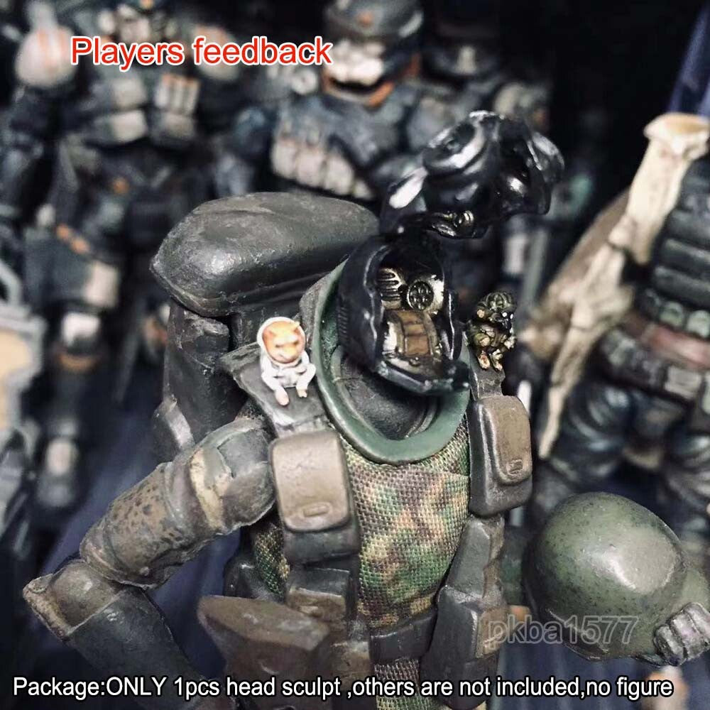For 3.75" Figure Unpainted 1/18 Man with Helmet Driver Head Sculpt Blank Head