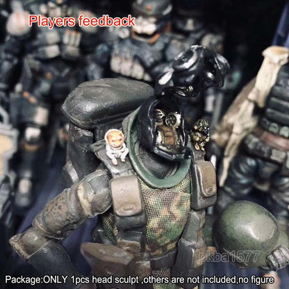 For 3.75" Figure Unpainted 1/18 Man with Helmet Driver Head Sculpt Blank Head