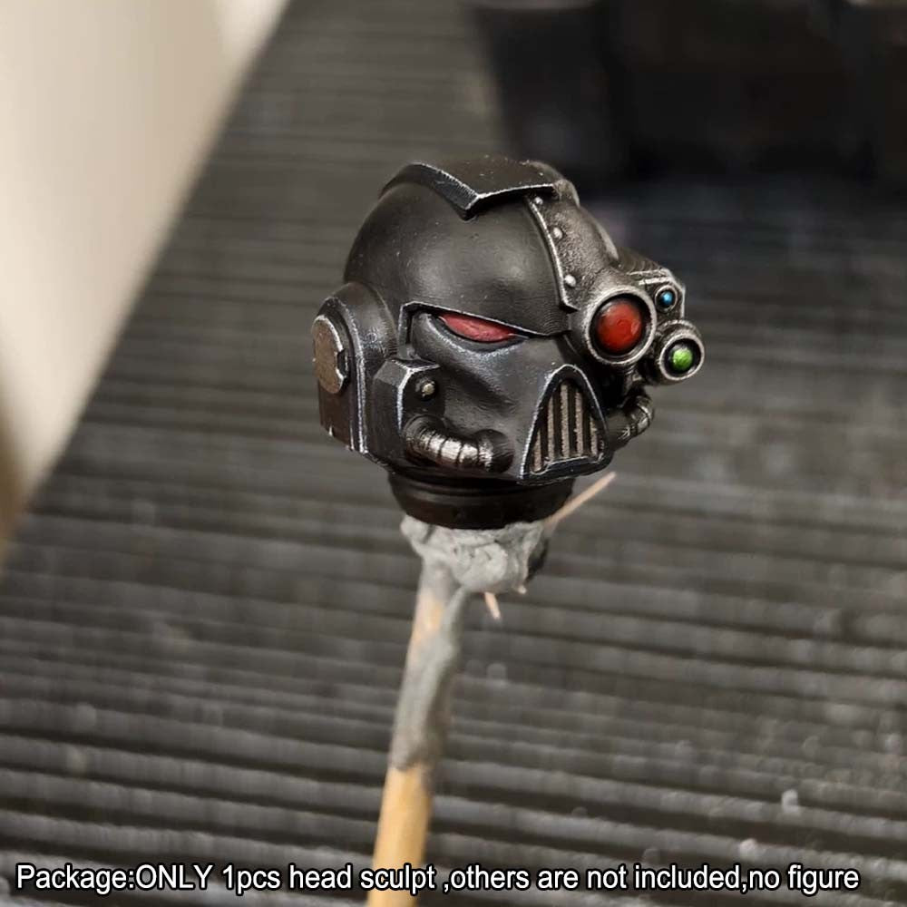 【PRE-ORDER】Premium Painted Black Templar Male Head Sculpt Model For Joytoy Action Figure