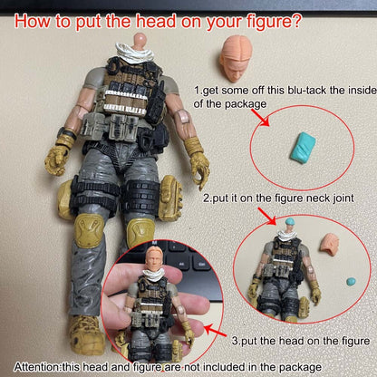 【PRE-ORDER】Premium 1/18 Widowmaker Female Head Sculpt Soldier Head For 3.75" Action Figure