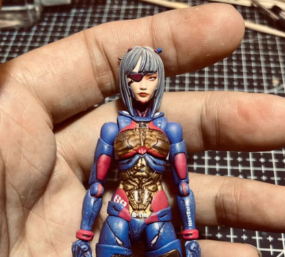 【PRE-ORDER】Premium 1/18 Cyberpunk Girl Head Sculpt Soldier Head For 3.75'' Action Figure