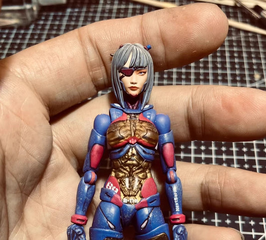【PRE-ORDER】Premium 1/18 Cyberpunk Girl Head Sculpt Soldier Head For 3.75'' Action Figure