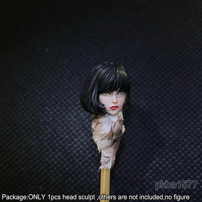 【PRE-ORDER】Premium 1/18 Black Hair Beauty Soldier Head Sculpt Female Head For 3.75" Figure