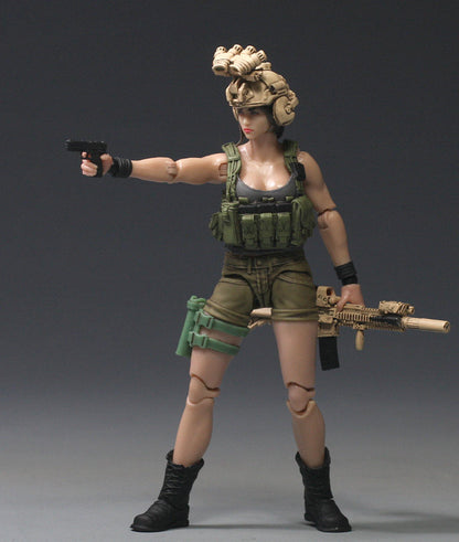 【PRE-ORDER】New Painted 1/18 Girl 3.75" Soldier Articulated Action Figure Toy Xmas Gift