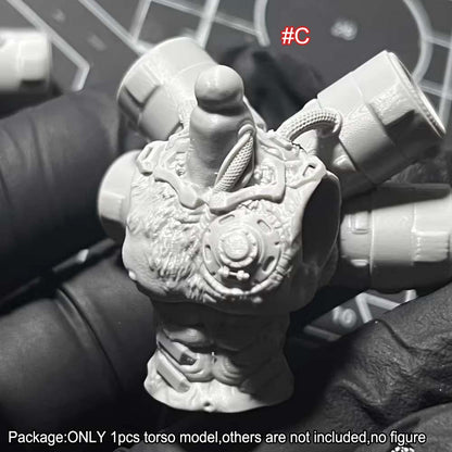 Unpainted 1/18 Punk Torso Chest Model For 3.75" Joytoy Acid Rain Action Figure
