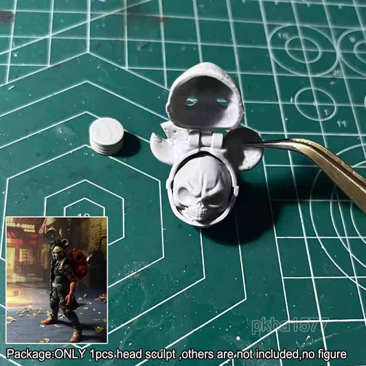 Unpainted 1/18 Skull Head Sculpt For DIY 3.75'' Acid Rain Joytoy Action Figure