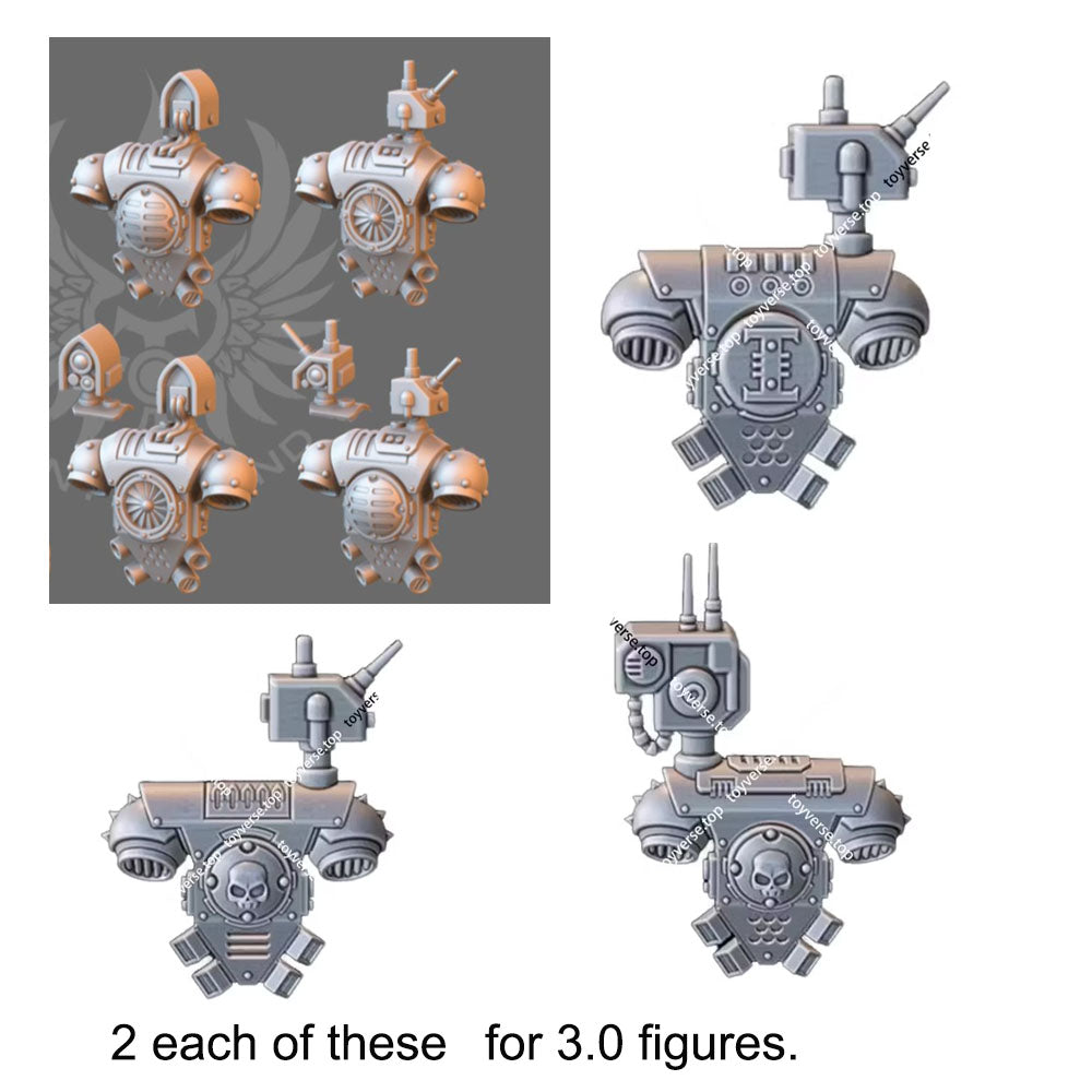 14pcs Unpainted backpads Models 3.0