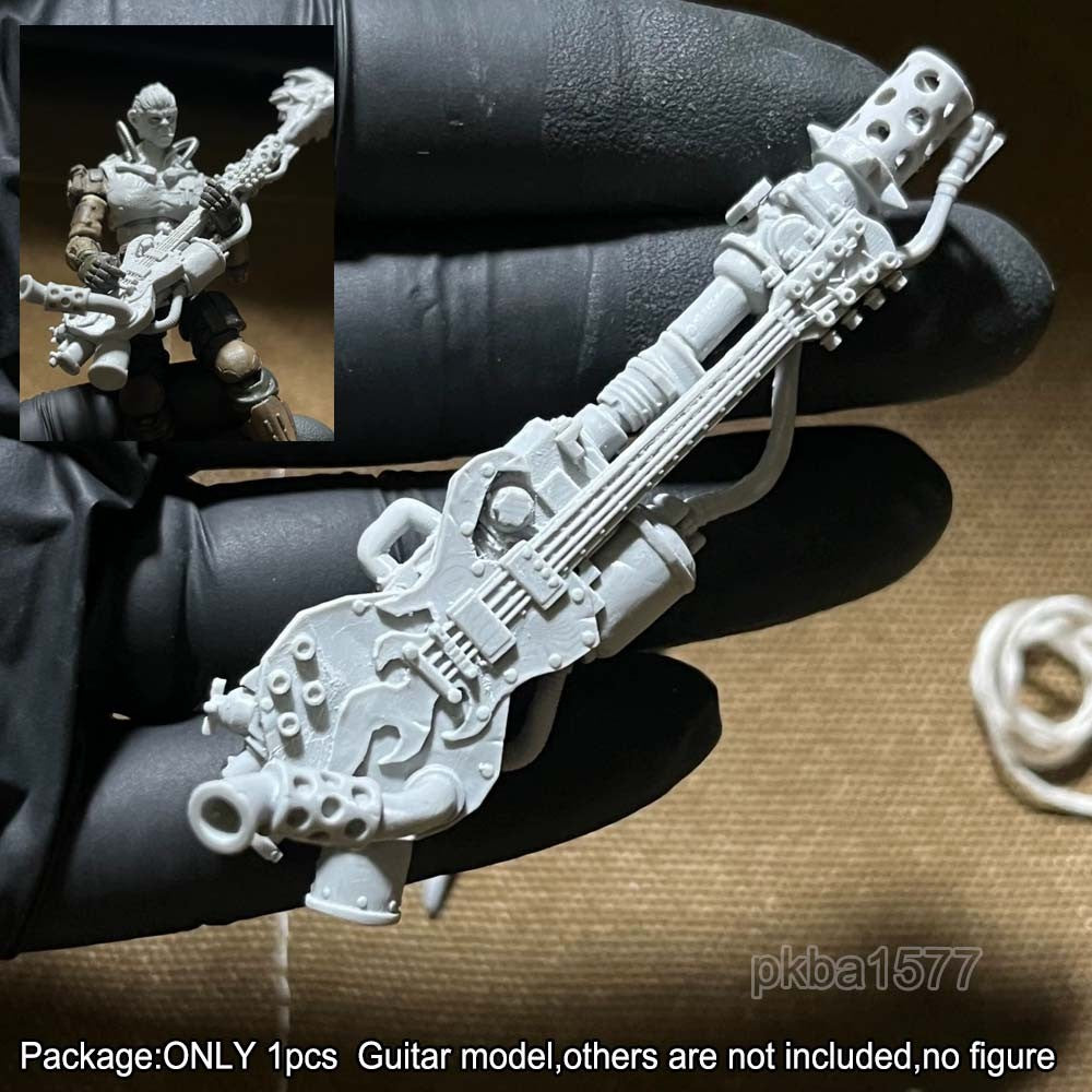 Unpainted 1/18 Punk Guitar Model For 3.75'' Acid Rain Joytoy Action Figure