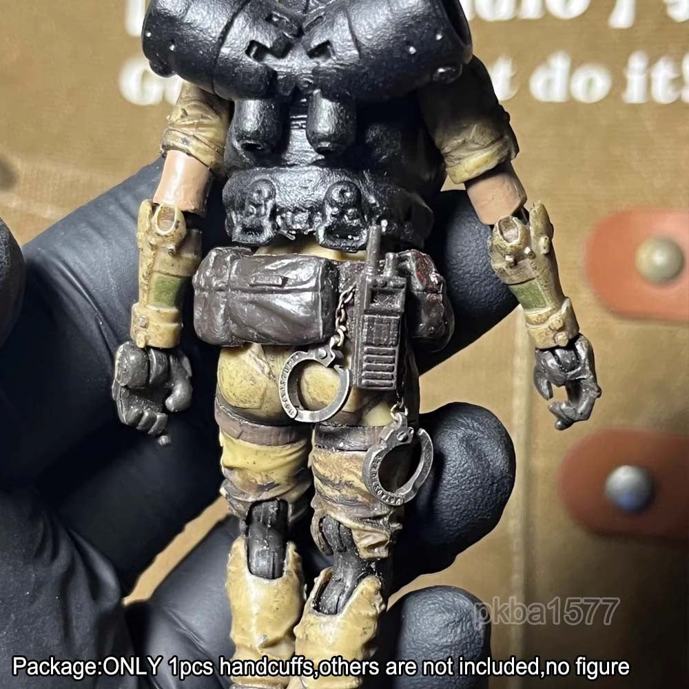 Handmade Metal 1/18 Handcuffs Weapon Model For 3.75'' Action Figure Accessory