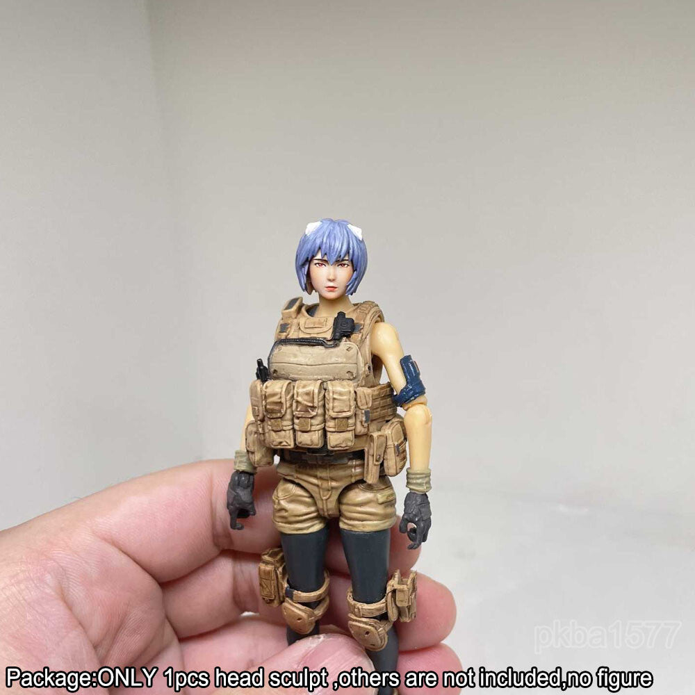 【PRE-ORDER】Premium 1/18 Ayanami Rei Girl Head Sculpt Female Soldier Head For 3.75" Figure