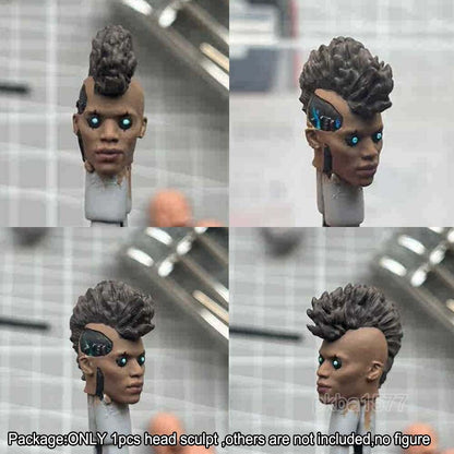 【PRE-ORDER】Premium 1/18 Cool Cyberpunk Head Sculpt Soldier Head For 3.75'' Action Figure