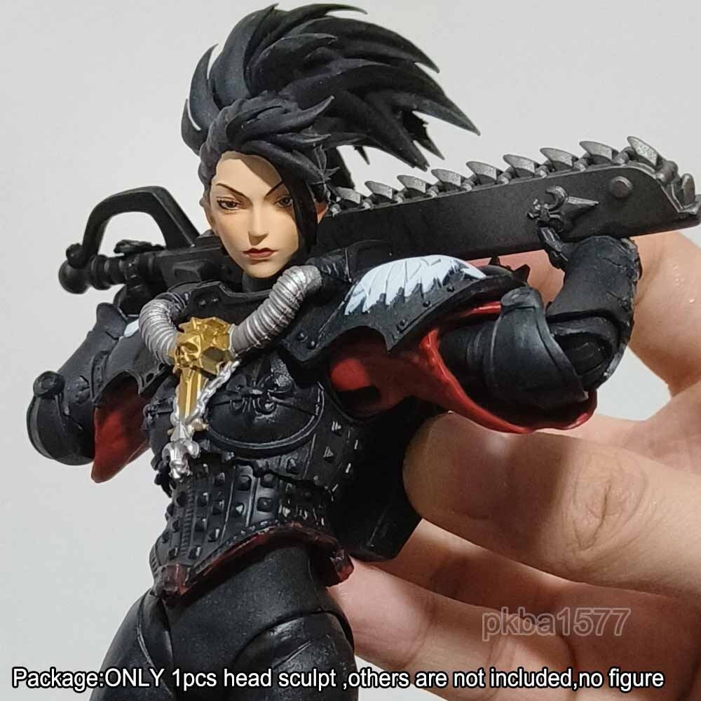 【PRE-ORDER】Premium 1/18 Black Akali Female Beauty Head Sculpt Soldier Head For 3.75" Figure