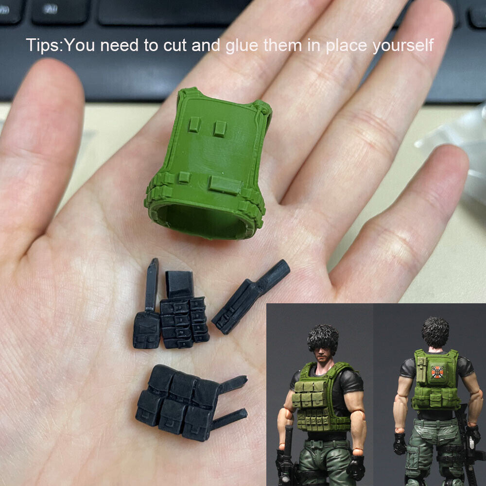 Unpainted 1/18 Body Armor Carlos Vest Waistcoat Model For 3.75" Action Figure