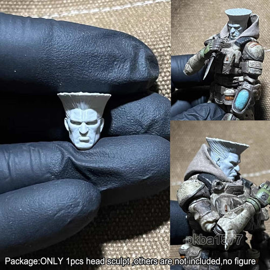 Unpainted 1/18 Man Head Sculpt Model For 3.75 Acid Rain Joytoy Action Figure