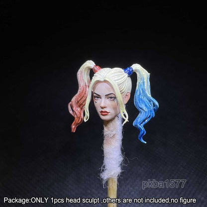 【PRE-ORDER】Premium 1/12 Harley Female Quinn Head Sculpt Soldier Head For 6" Action Figure