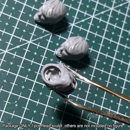 Unpainted 1/18 Shout Man Head Sculpt Soldier Head Model For 3.75'' Action Figure