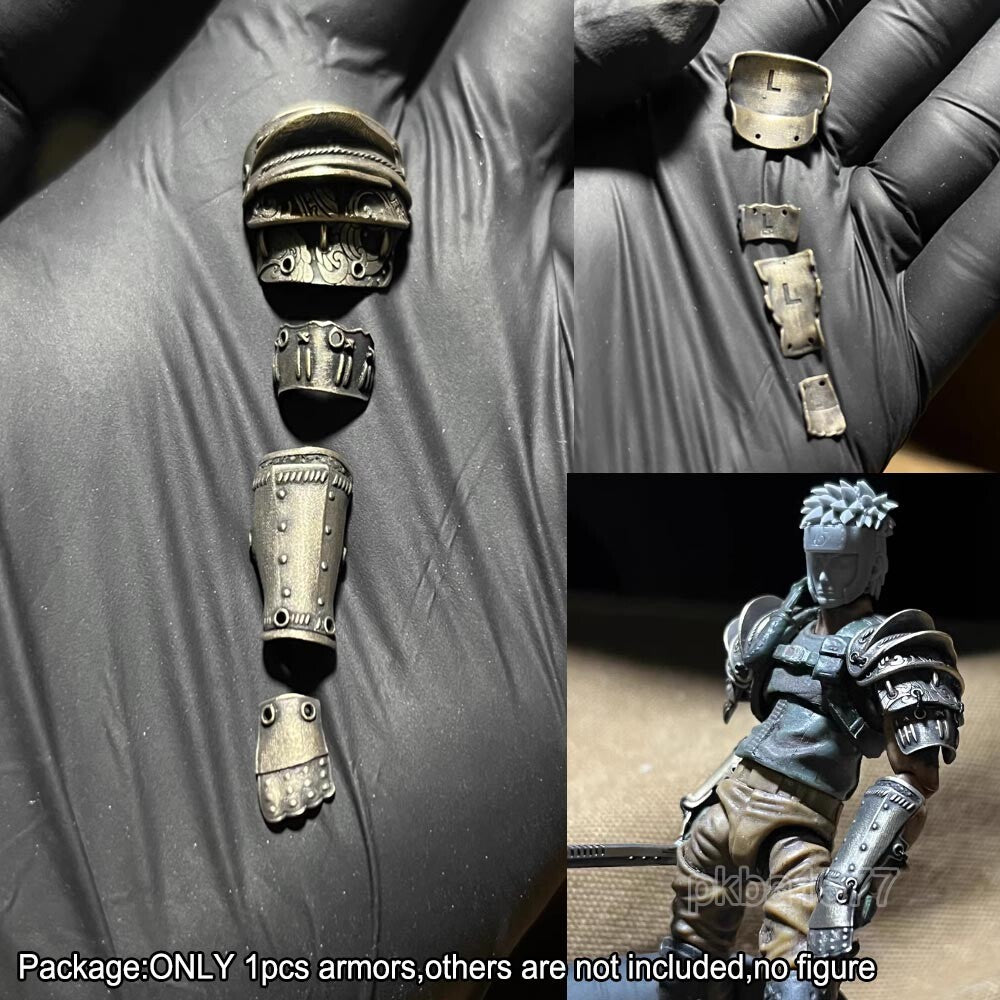 Pair Brass Metal 1/18 Shoulder Armors Arm Covers For 3.75'' Action Figure Joytoy
