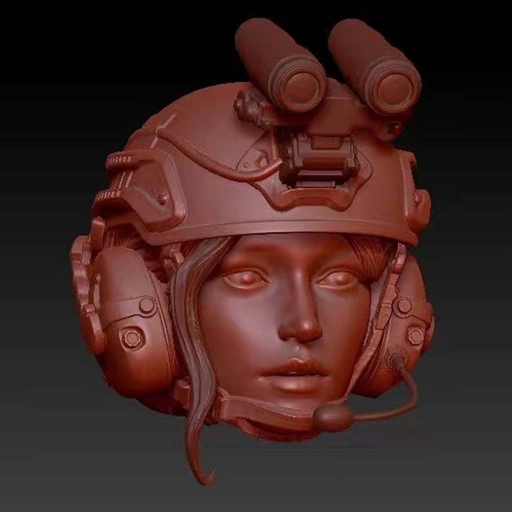 Unpainted 1/12 Female Head Sculpt Soldier Head Model For 6" romankey crazy Action Figure
