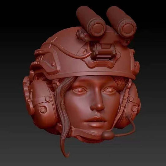 Unpainted 1/12 Female Head Sculpt Soldier Head Model For 6" romankey crazy Action Figure