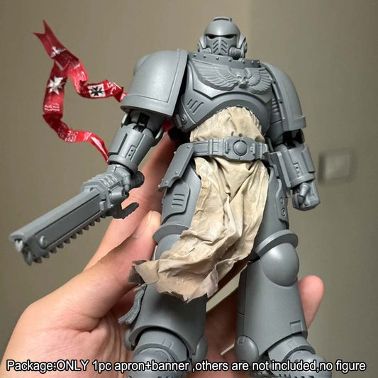 【PRE-ORDER】Handmade Red Banner + Cloth Apron Tasset for Custom Joytoy Warhammer Action figure