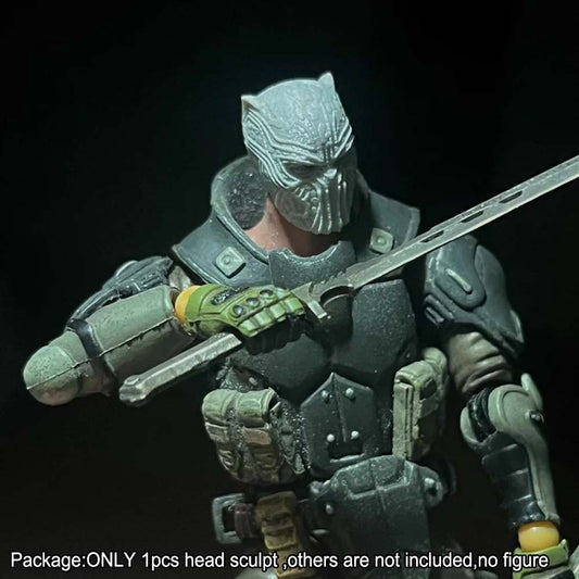 Unpainted 1/18 Black Man Panther Head Sculpt For 3.75'' Acid Rain Joytoy Figure