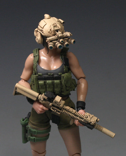 【PRE-ORDER】New Painted 1/18 Girl 3.75" Soldier Articulated Action Figure Toy Xmas Gift