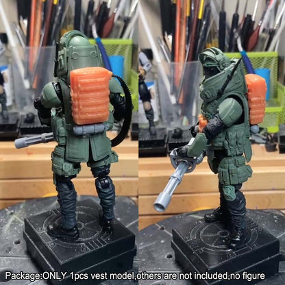 Unpainted Green 1/18 Body Armor Web Gear Vest Model For DIY 3.75" Action Figure