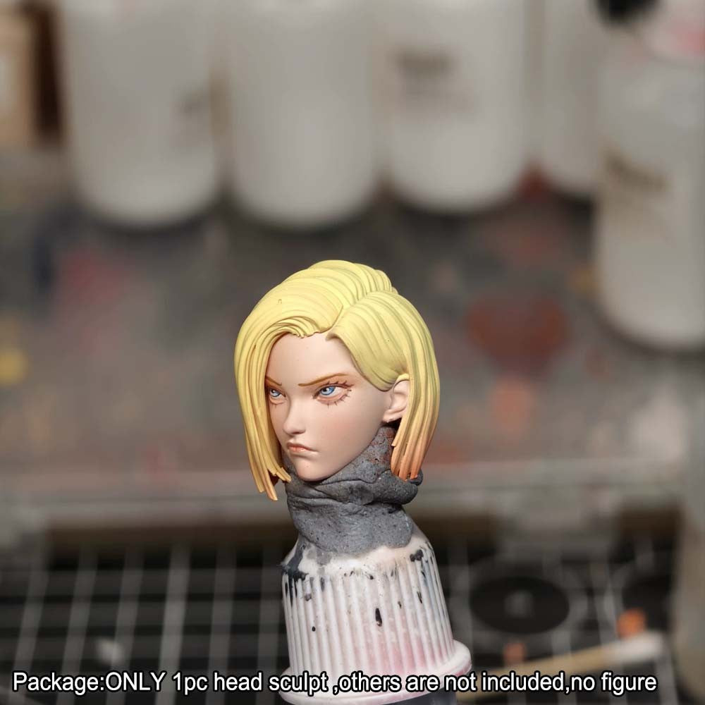 【PRE-ORDER】Premium 1/12 ellow Hair Girl Head Sculpt For DIY 6" romankey crazy Figure Body