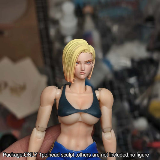 【PRE-ORDER】Premium 1/12 ellow Hair Girl Head Sculpt For DIY 6" romankey crazy Figure Body