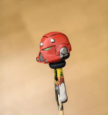 Pre-sale Painted Red UM Man Head Sculpt Model For DIY Action Figure