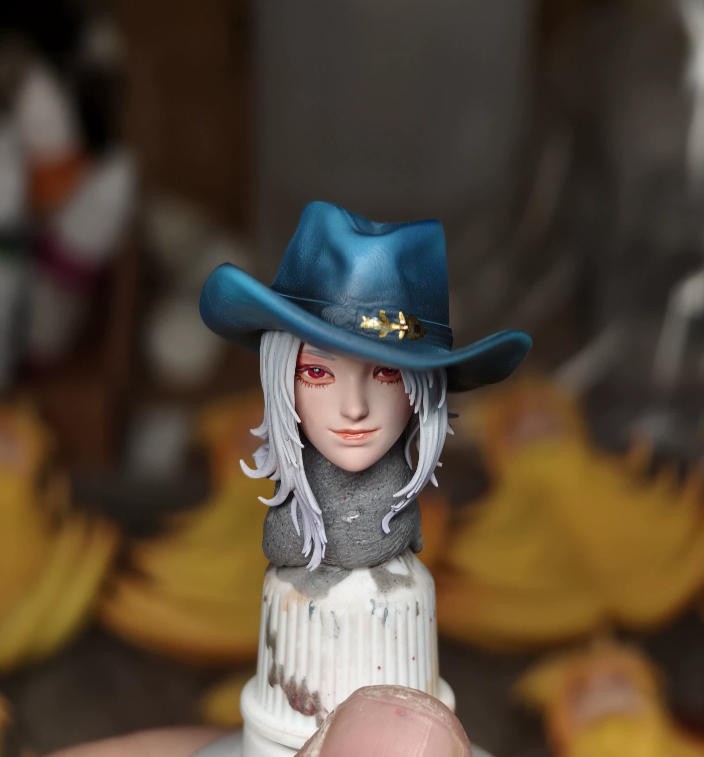 【PRE-ORDER】Premium Painted 1/12 Hat Beauty Head Sculpt For 6" romankey crazy Figure Body