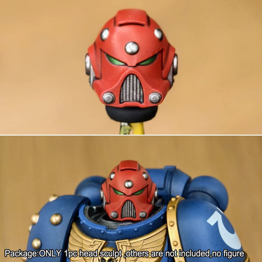 Pre-sale Painted Red UM Man Head Sculpt Model For DIY Action Figure