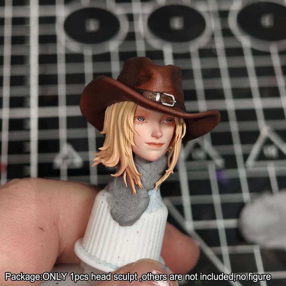 【PRE-ORDER】Premium 1/12 Beauty Cowboy Girl Head Sculpt Model For  DIY 6" Romankey Figure