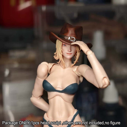 【PRE-ORDER】Premium 1/12 Beauty Cowboy Girl Head Sculpt Model For  DIY 6" Romankey Figure