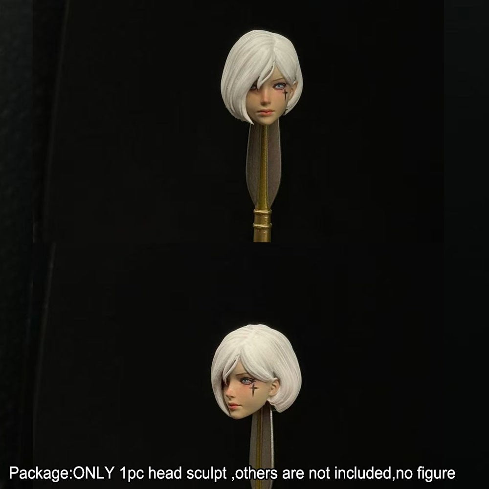 【PRE-ORDER】Premium Painted 1/18 White Hair Female Head Sculpt Fit For 3.75" Action Figure