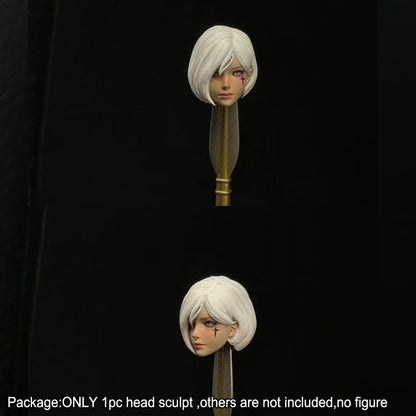 【PRE-ORDER】Premium Painted 1/18 White Hair Female Head Sculpt Fit For 3.75" Action Figure
